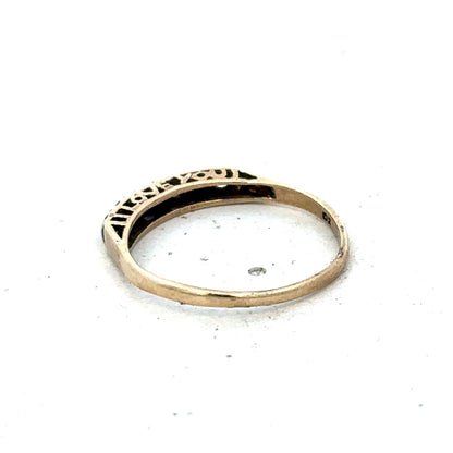 9ct yellow gold ring size Q (sh25636l)