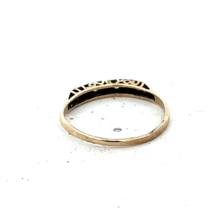 9ct yellow gold ring size Q (sh25636l)