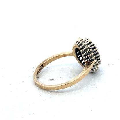 9ct yellow gold sapphire and diamond ring size N (sh27566b)