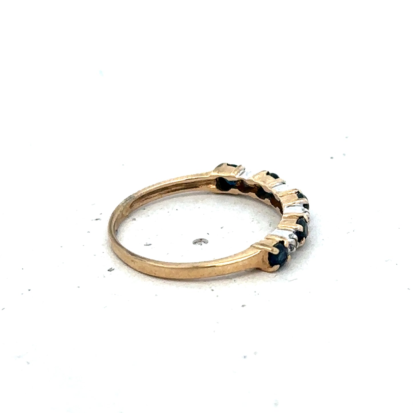 9ct yellow gold sapphire and diamond ring size M (sh26839b)