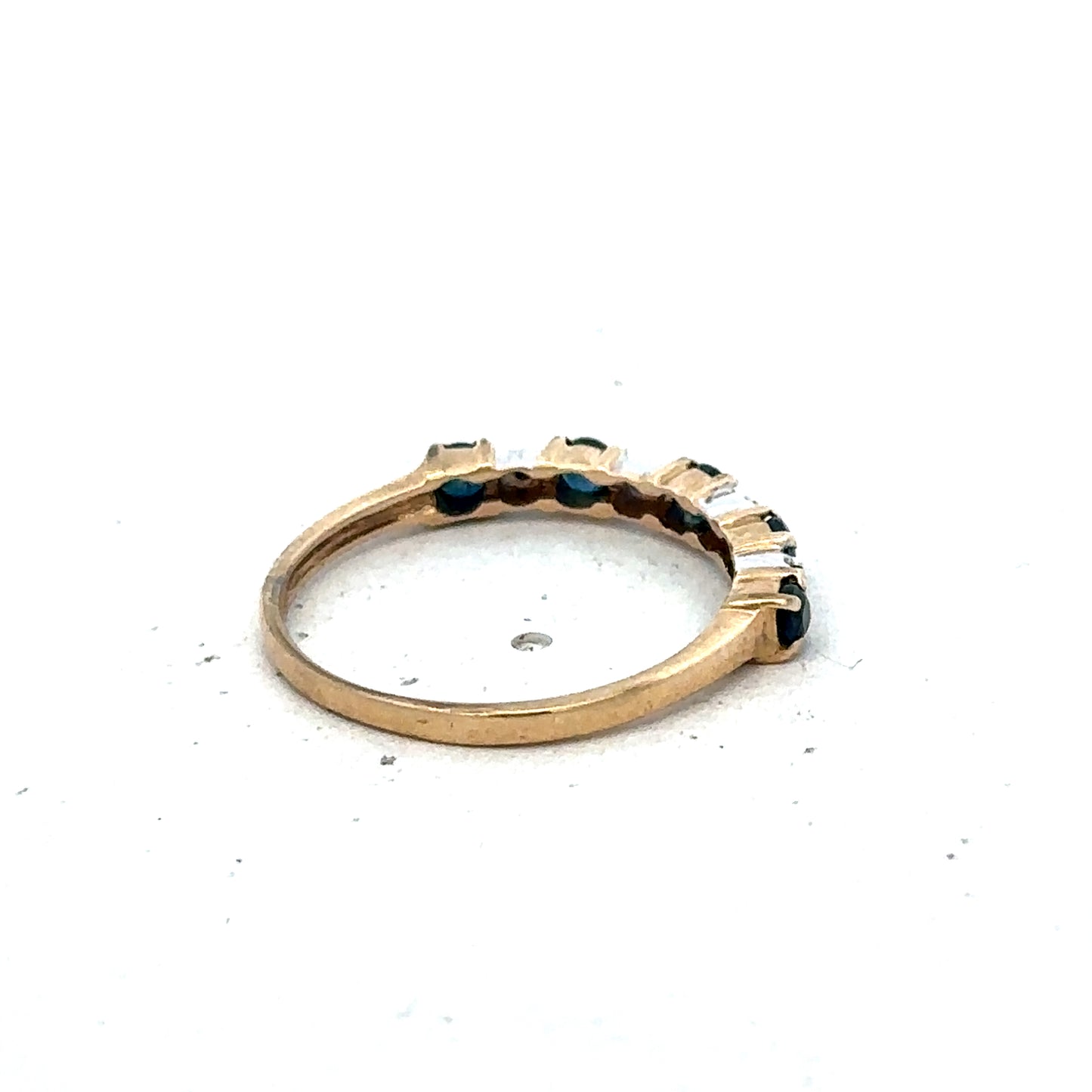 9ct yellow gold sapphire and diamond ring size M (sh26839b)