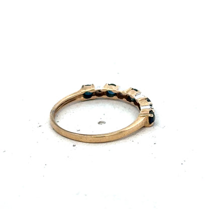 9ct yellow gold sapphire and diamond ring size M (sh26839b)