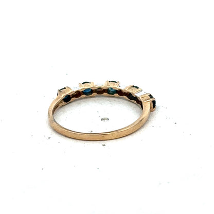 9ct yellow gold sapphire and diamond ring size M (sh26839b)