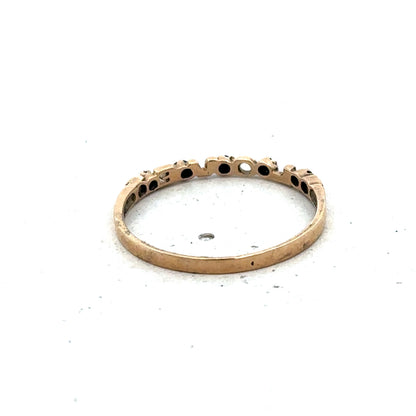 9ct yellow gold ring size R (sh25601l)