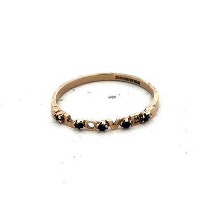 9ct yellow gold ring size R (sh25601l)