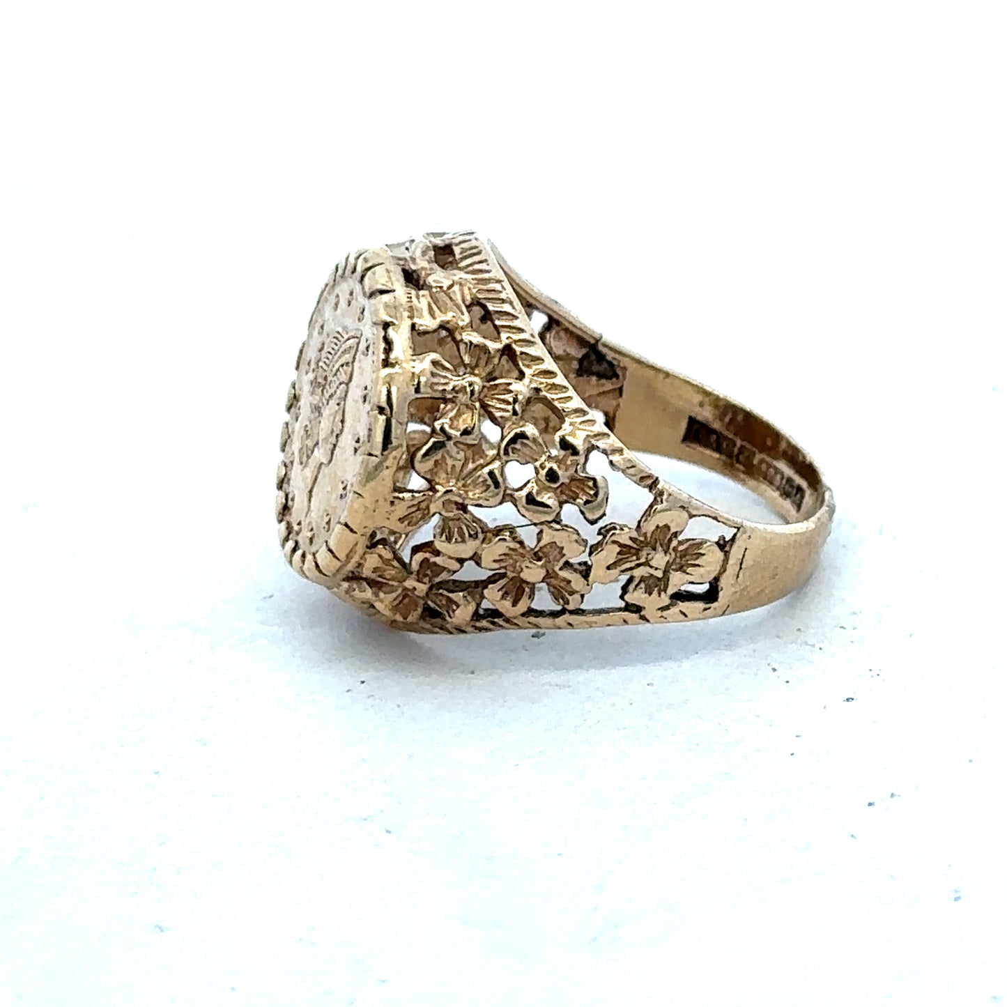 9ct yellow gold ring size M (sh27519b)
