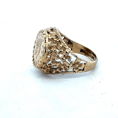 9ct yellow gold ring size M (sh27519b)