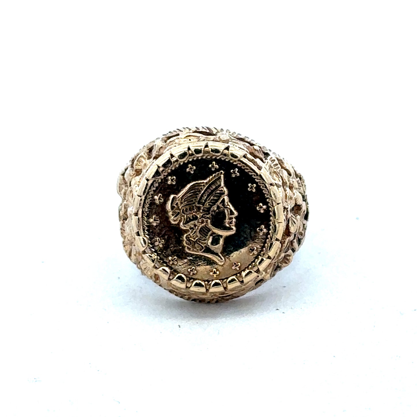 9ct yellow gold ring size M (sh27519b)