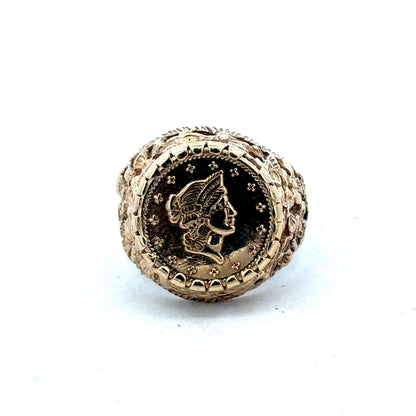 9ct yellow gold ring size M (sh27519b)