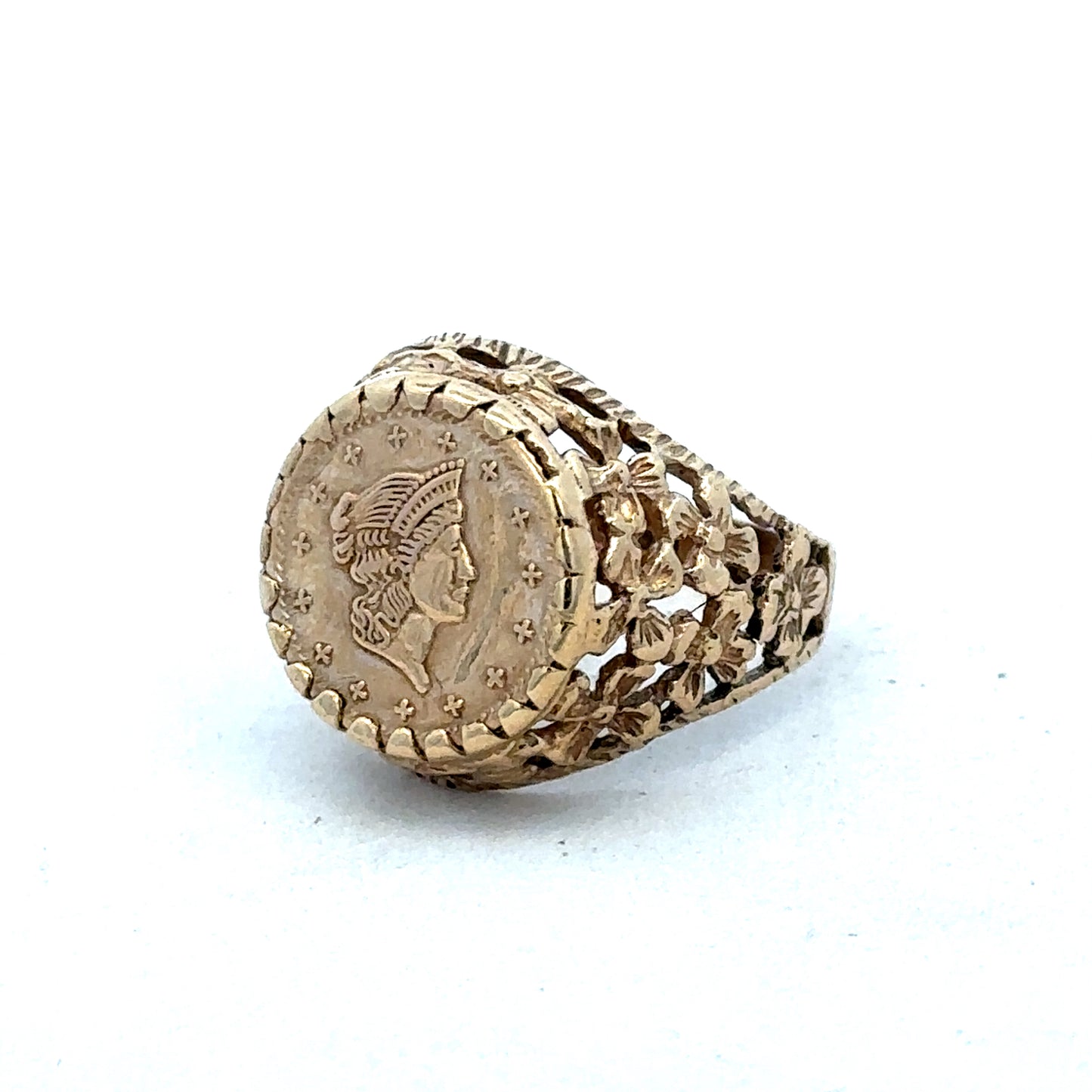 9ct yellow gold ring size M (sh27519b)