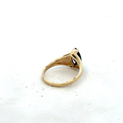 9ct yellow gold sapphire and diamond ring size M (sh27327b)