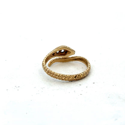 9ct yellow gold snake ring size P (sh27324b)
