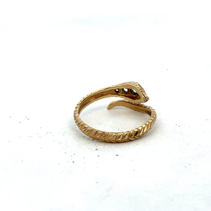 9ct yellow gold snake ring size P (sh27324b)