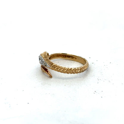 9ct yellow gold snake ring size P (sh27324b)