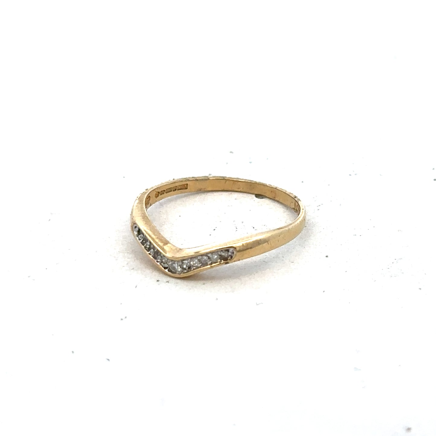 9ct yellow gold diamond ring size P1/2 (sh27320b)