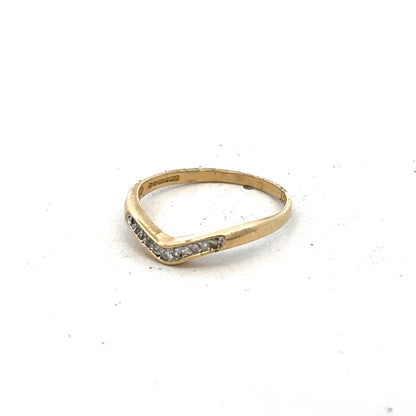 9ct yellow gold diamond ring size P1/2 (sh27320b)