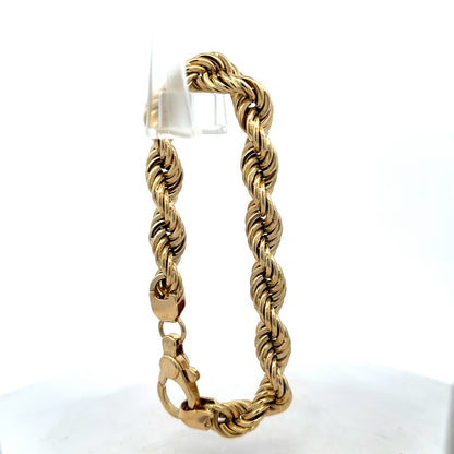 9ct yellow gold rope bracelet 25.6g (sh25614l)