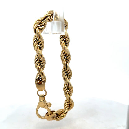9ct yellow gold rope bracelet 25.6g (sh25614l)