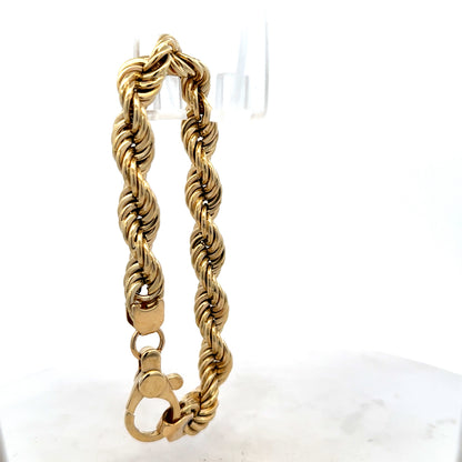 9ct yellow gold rope bracelet 25.6g (sh25614l)