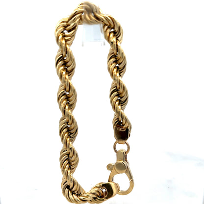 9ct yellow gold rope bracelet 25.6g (sh25614l)