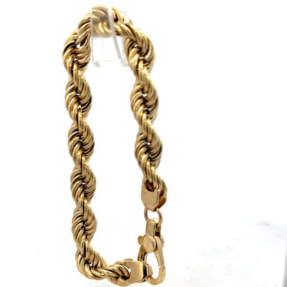 9ct yellow gold rope bracelet 25.6g (sh25614l)