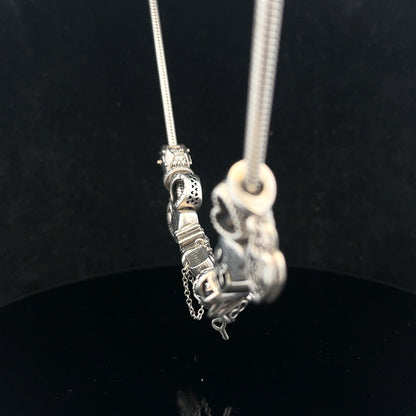 Pandora charm necklace chain, 20 inches, with intricate links and decorative charms, stylish jewelry by PANDORA.