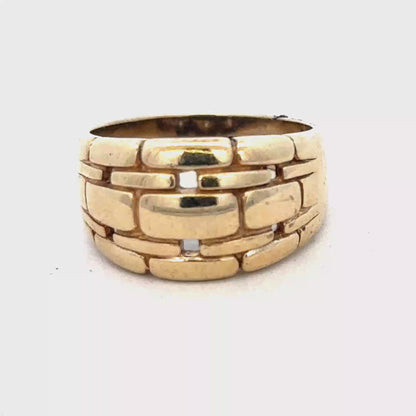 9ct yellow gold ring size Q1/2 (sh26908b)