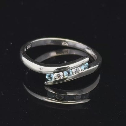 9ct white gold diamond ring size N1/2 (sh850509b
