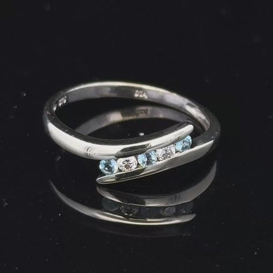 9ct white gold diamond ring size N1/2 (sh850509b