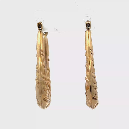 9ct yellow gold hoop earrings 1.7g (sh27506b)