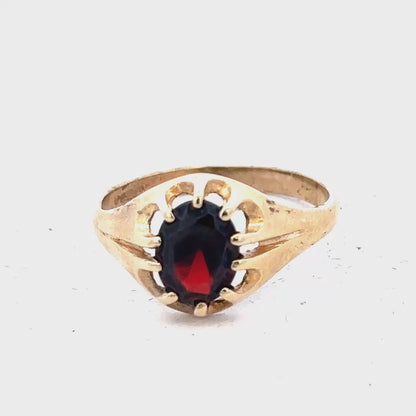 9ct yellow gold ring size T
