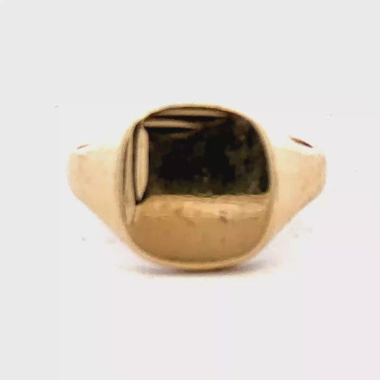 9ct yellow gold signet ring size U (sh27392b)