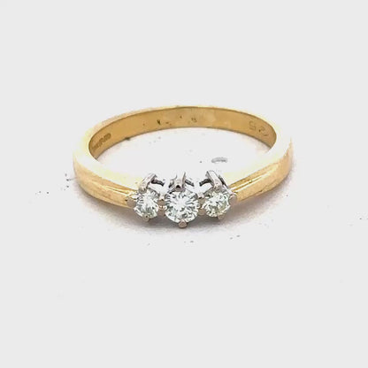 18ct yellow gold diamond ring size L1/2