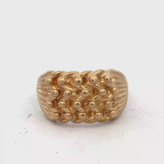9ct yellow gold keeper ring size U (sh27503b)