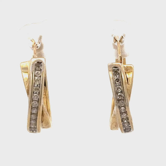 9ct yellow gold hoop earrings 3.5g (sh26608b)