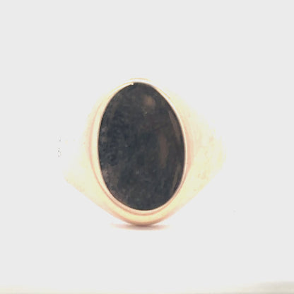 9ct yellow gold signet ring size S1/2 (sh23682l)