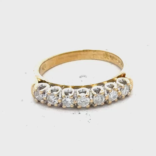 18ct yellow gold half eternity diamond ring