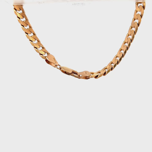 9ct yellow gold curb bracelet 17.1g (bb1967b)