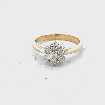 9ct yellow gold 1/2 caret diamond ring size N (sh26491b)