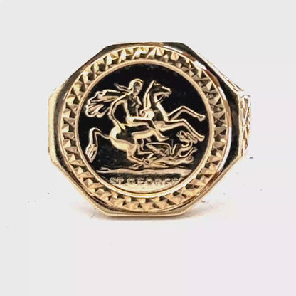 9ct yellow gold ring size J1/2 (sh27525b)