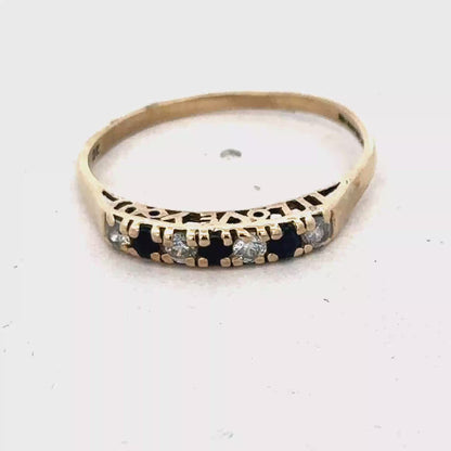 9ct yellow gold ring size Q (sh25636l)