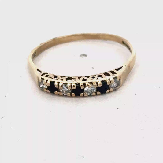 9ct yellow gold ring size Q (sh25636l)