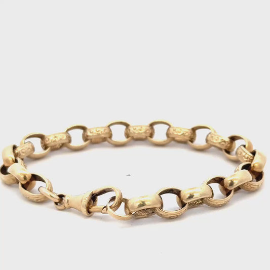 9ct yellow gold belcher bracelet 21.7g (sh26827b)