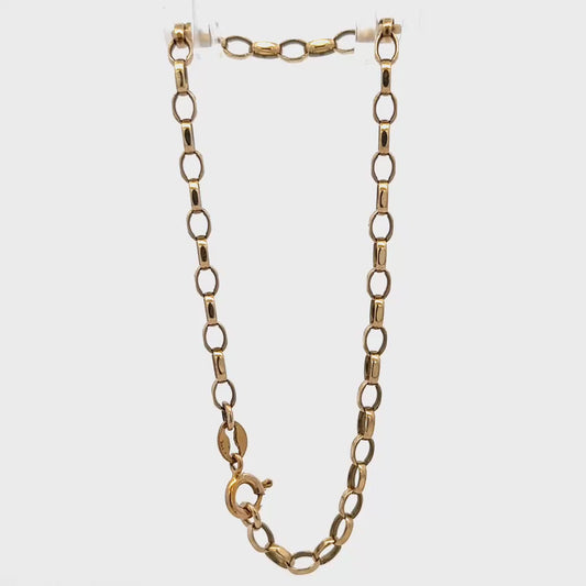 9ct yellow gold belcher bracelet 3g (bb1951l)