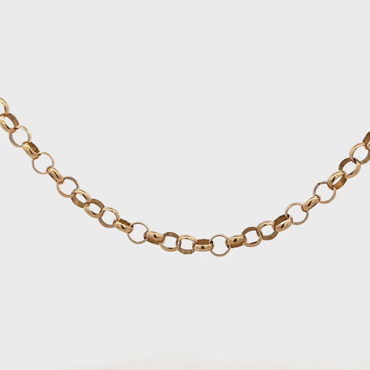 9ct yellow gold belcher chain 21.1g (sh26605b)