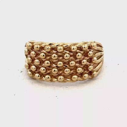 9ct yellow keeper ring size M (sh27556b)