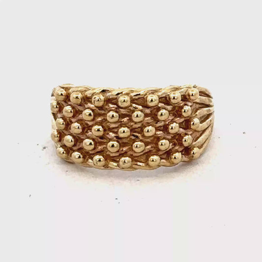 9ct yellow keeper ring size M (sh27556b)