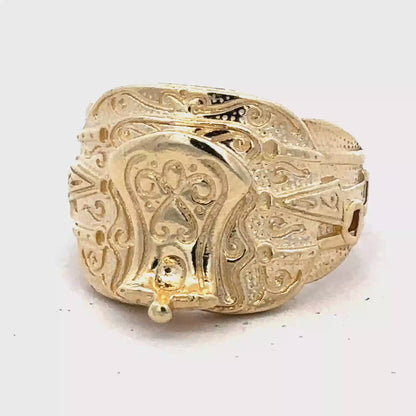 9ct gold Saddle ring sh27227b