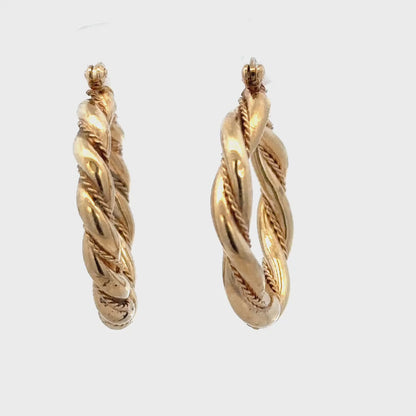 9ct yellow gold hoop earrings 4.9g (sh26592b)