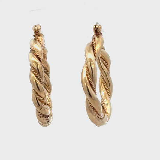 9ct yellow gold hoop earrings 4.9g (sh26592b)